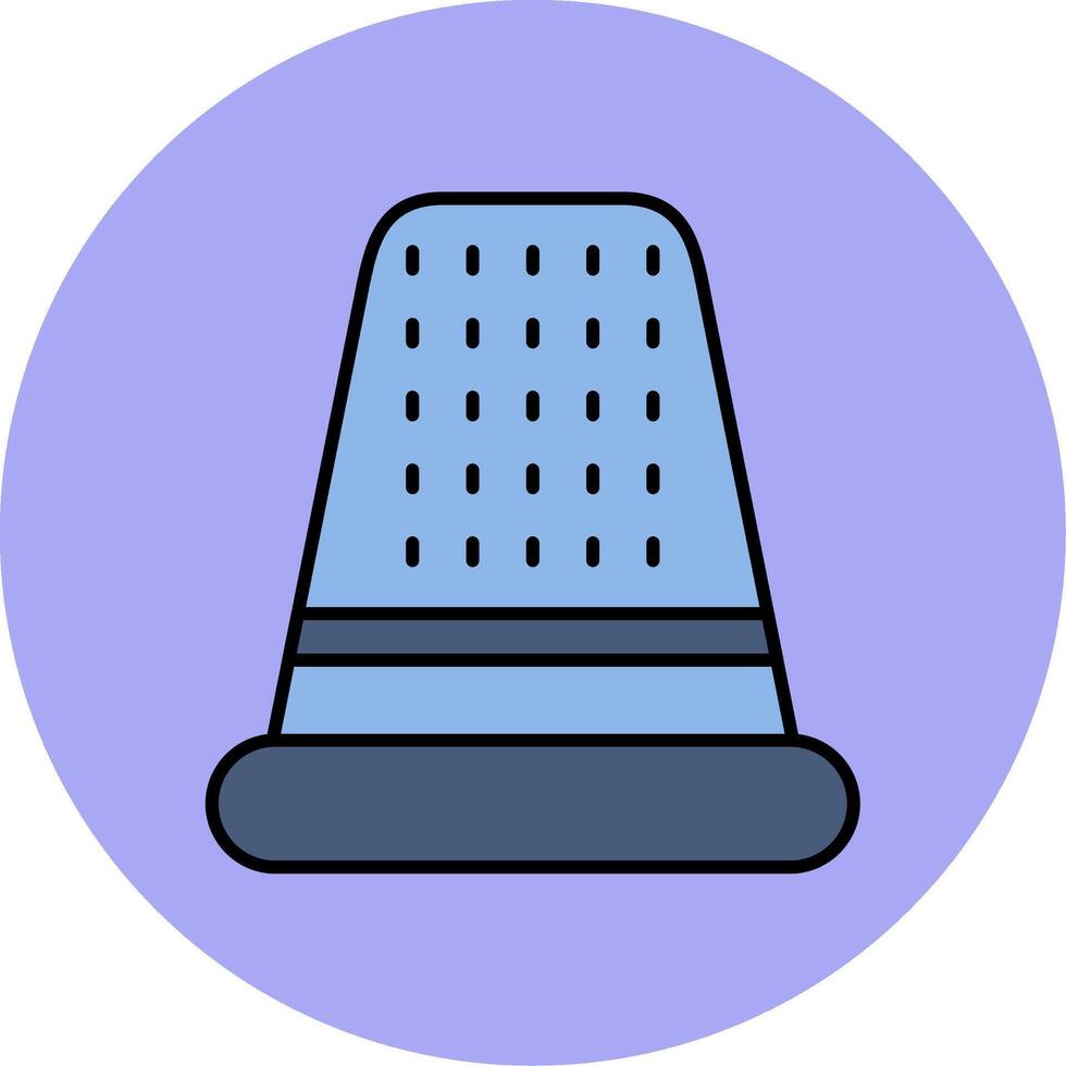 Thimble Line Filled multicolour Circle Icon vector