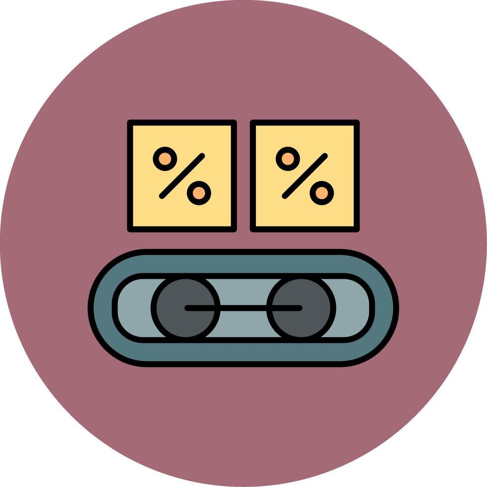 Conveyor Band Line Filled multicolour Circle Icon vector