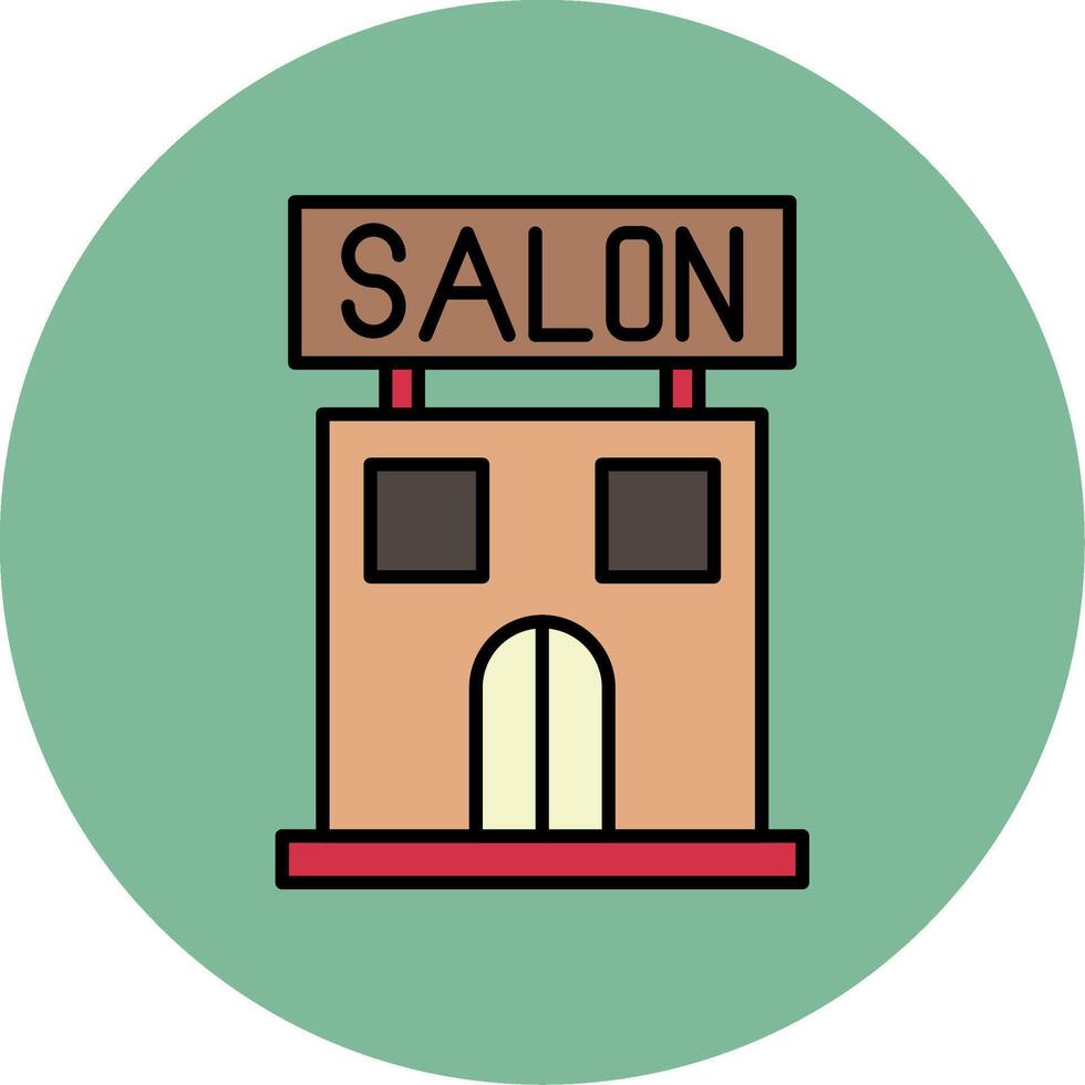 Salon Line Filled multicolour Circle Icon vector