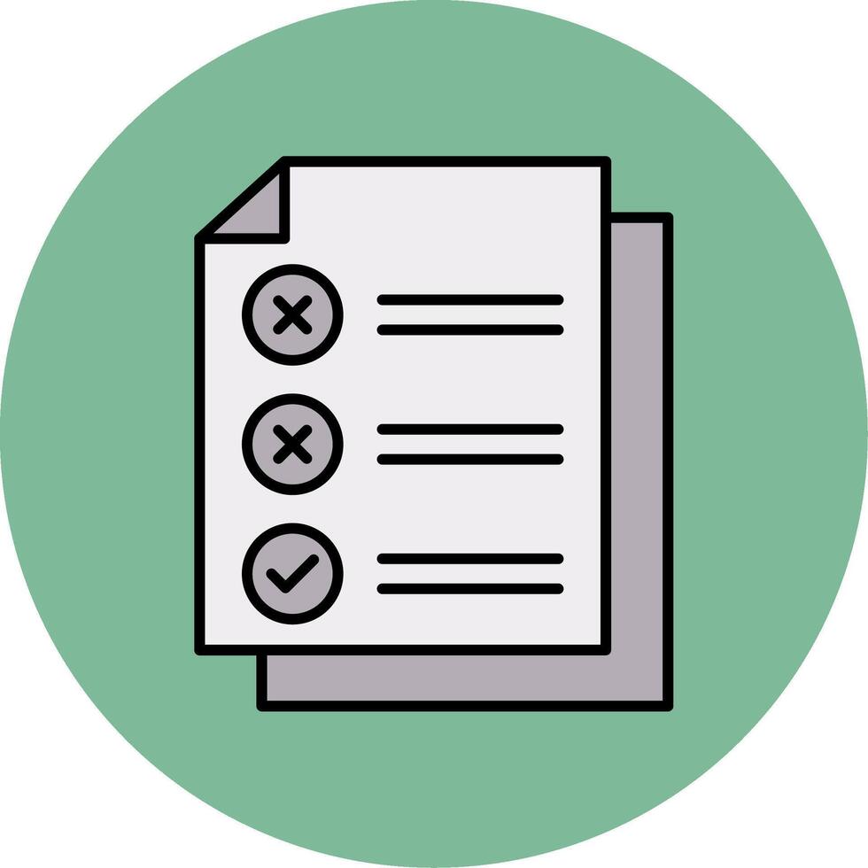 Check List Line Filled multicolour Circle Icon vector