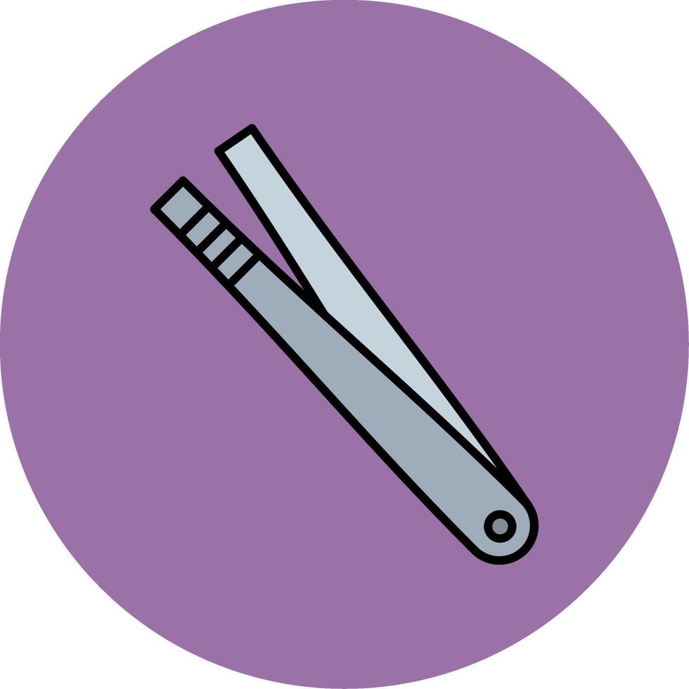 Tweezer Line Filled multicolour Circle Icon vector