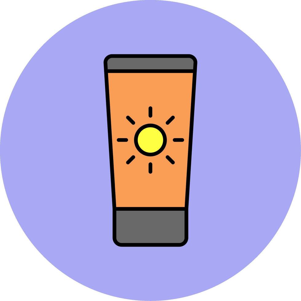Sun Cream Line Filled multicolour Circle Icon vector
