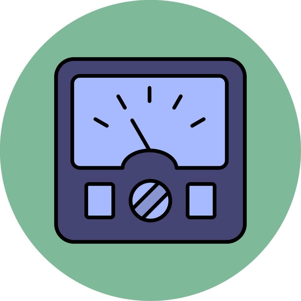 Ammeter Line Filled multicolour Circle Icon vector