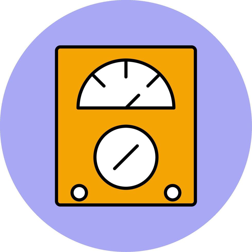 Voltmeter Line Filled multicolour Circle Icon vector