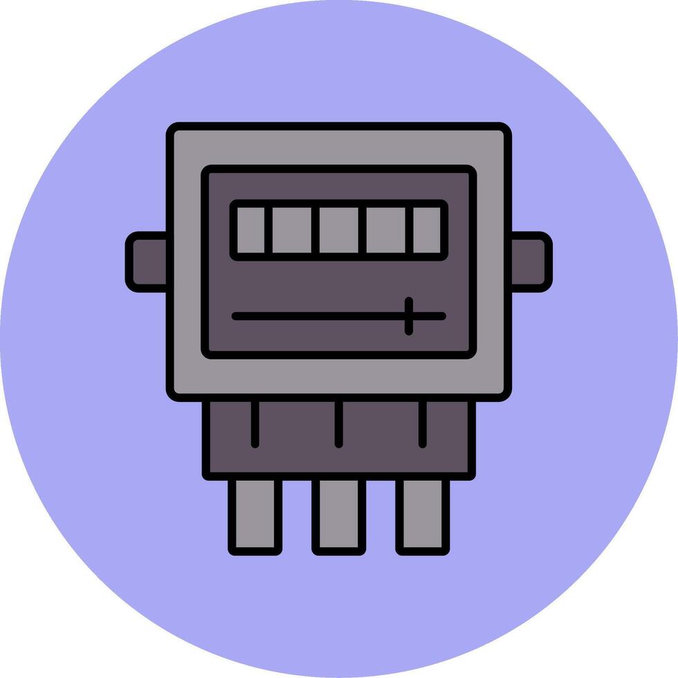 Electric Meter Line Filled multicolour Circle Icon vector