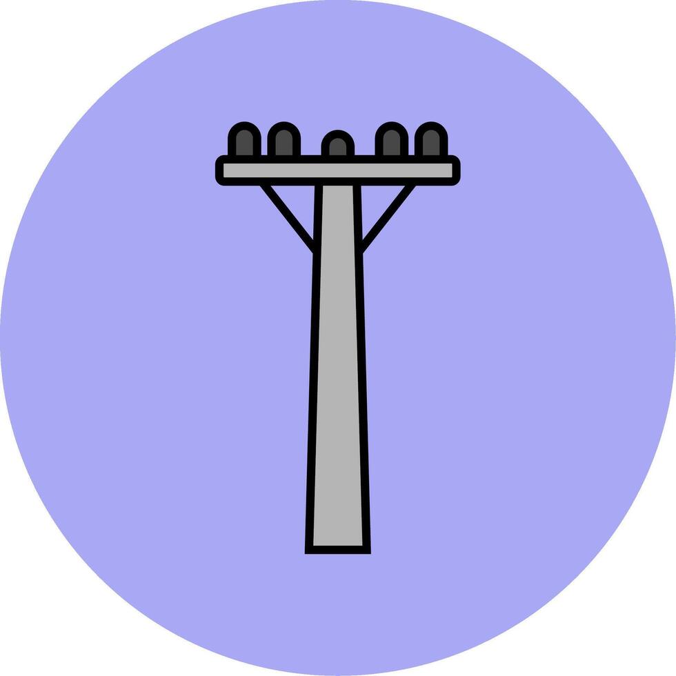 Pole Line Filled multicolour Circle Icon vector