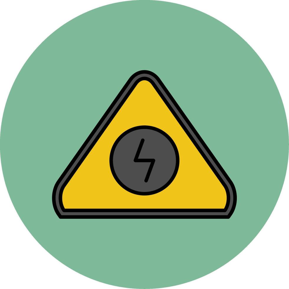 eléctrico peligro firmar línea lleno multicolor circulo icono vector