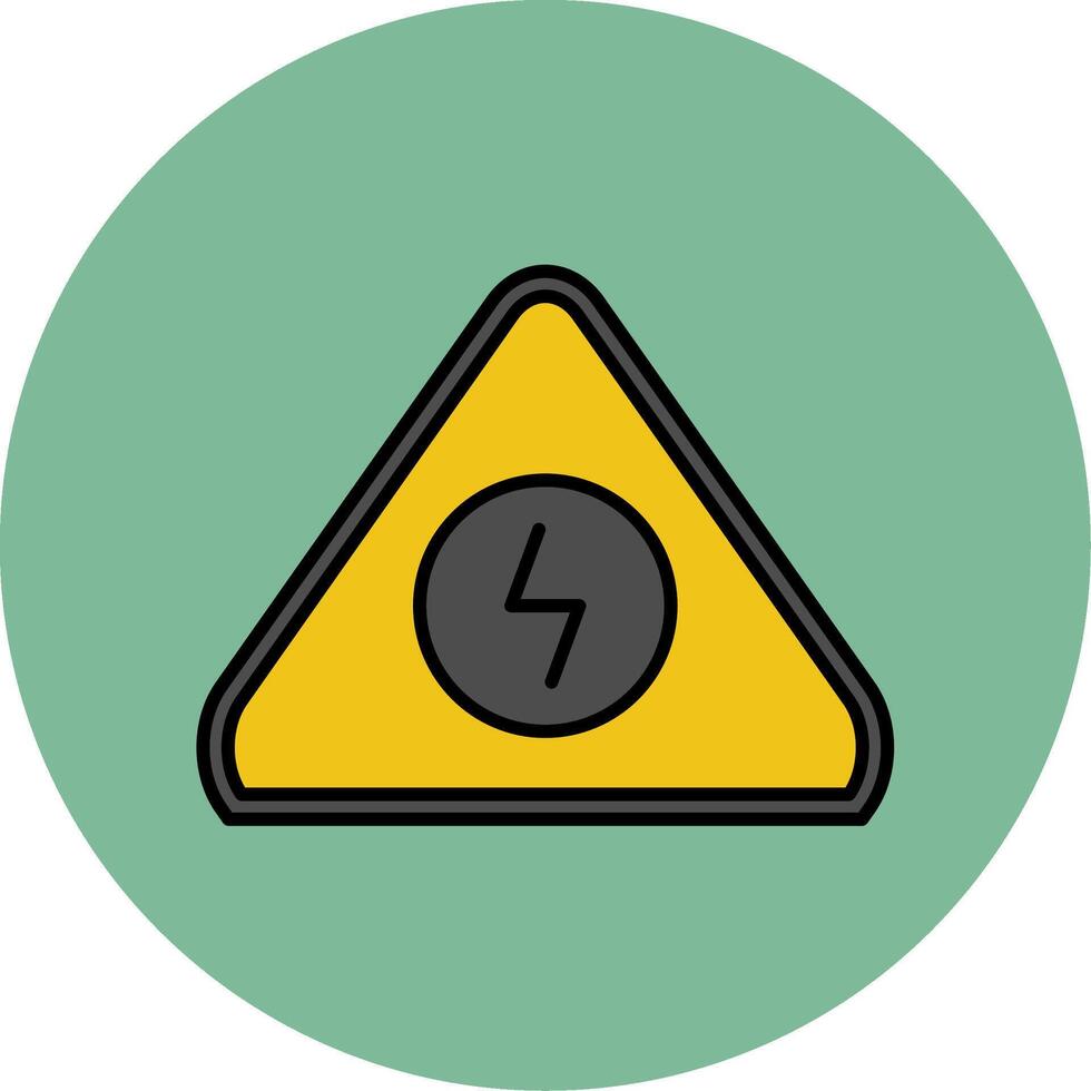 Electrical Danger Sign Line Filled multicolour Circle Icon vector