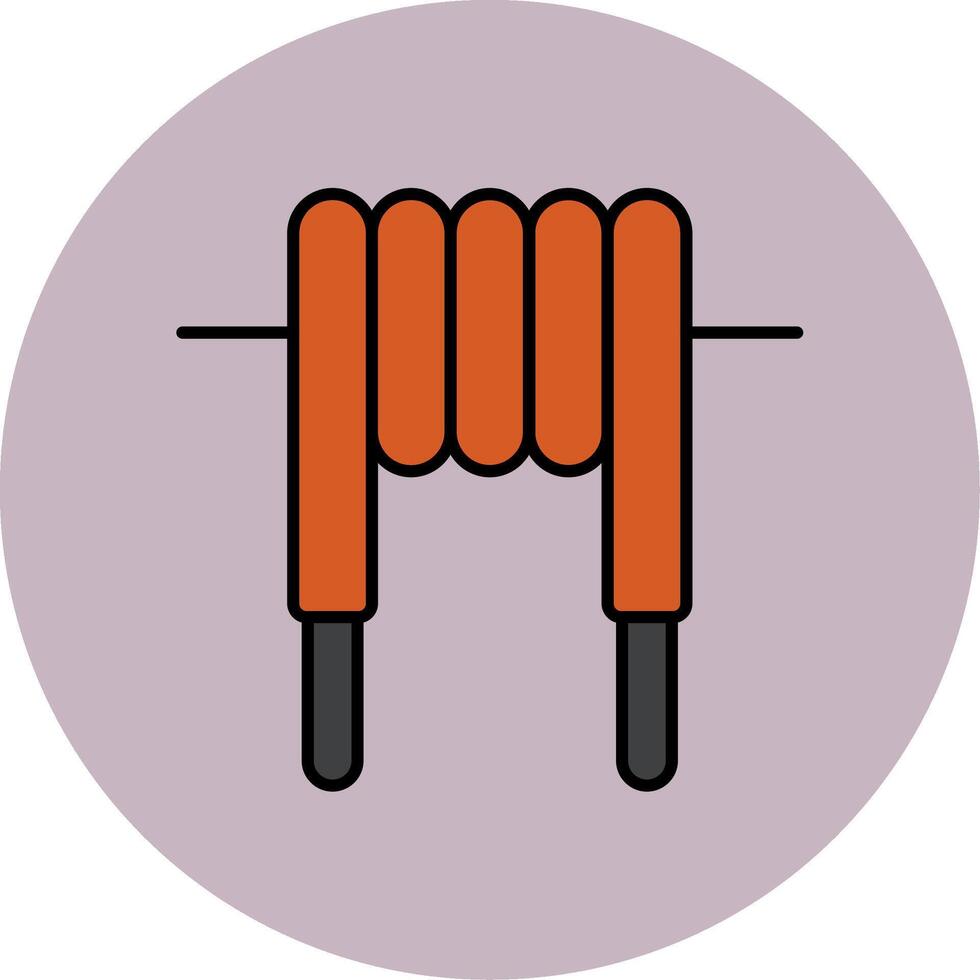 Inductor Line Filled multicolour Circle Icon vector