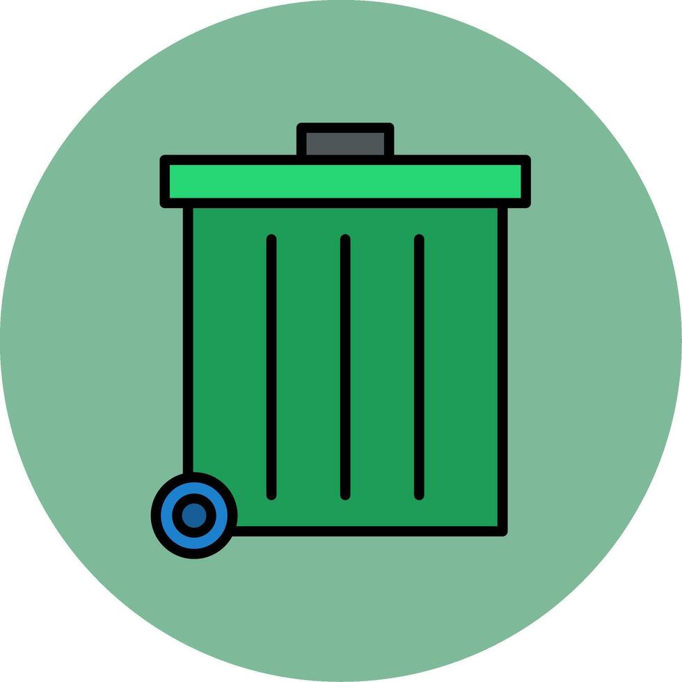 Refuse Line Filled multicolour Circle Icon vector