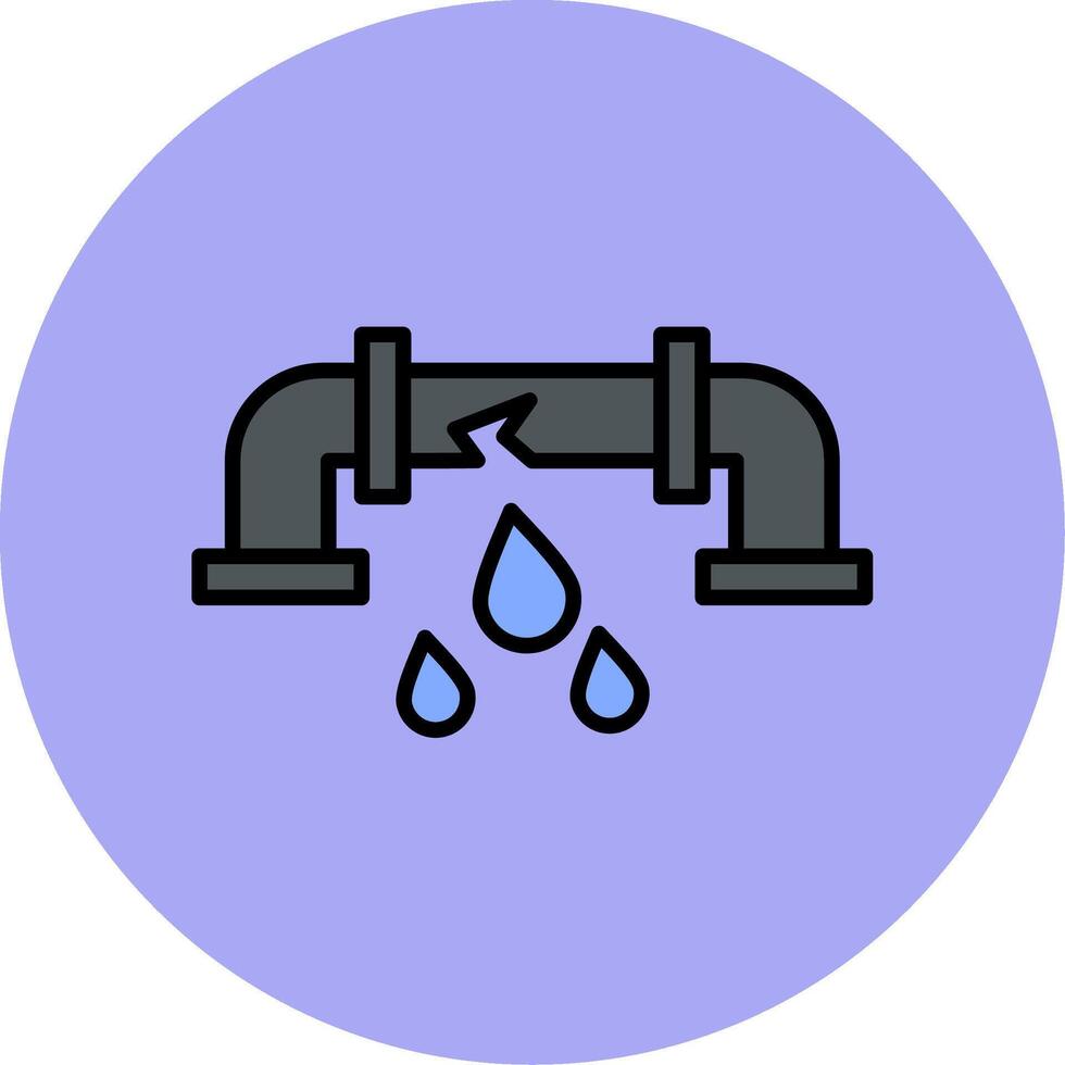 Leakage Line Filled multicolour Circle Icon vector