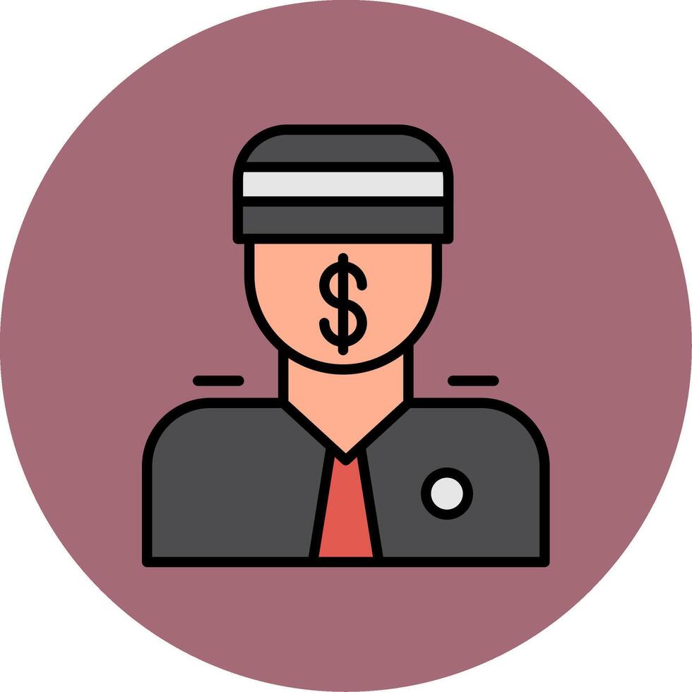 Bribe Line Filled multicolour Circle Icon vector