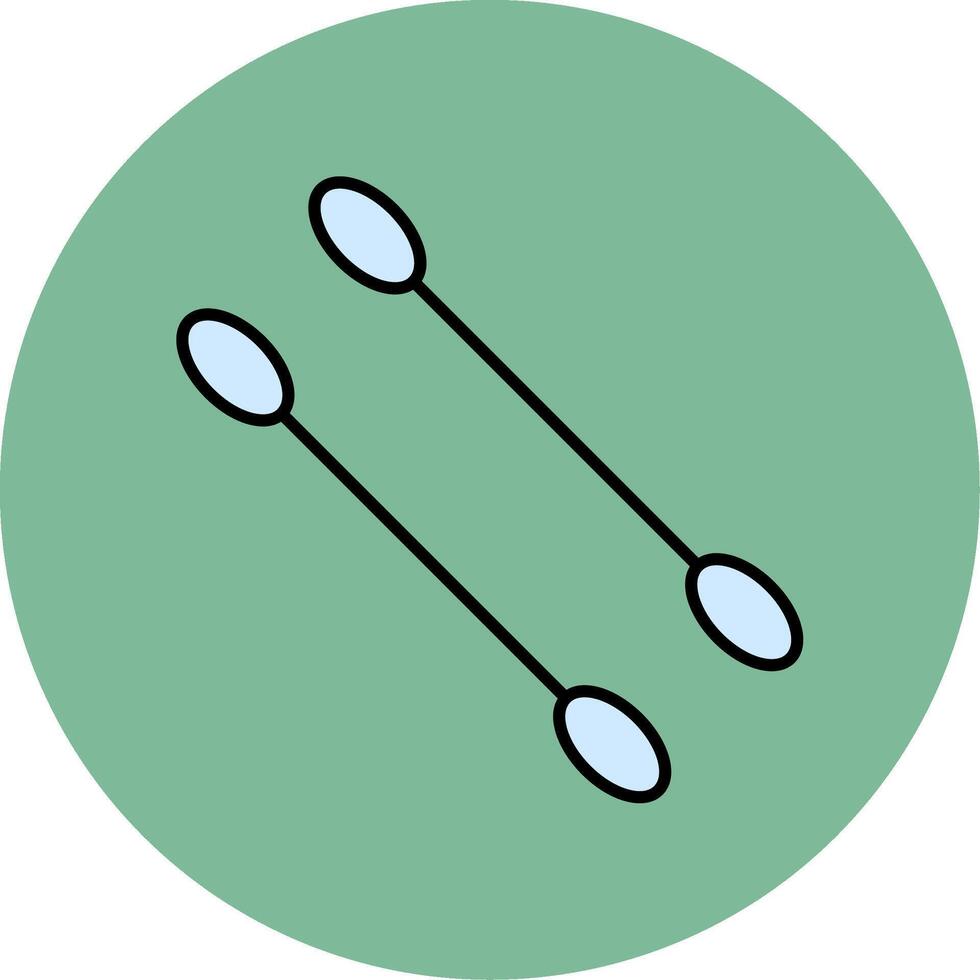 Cotton Swabs Line Filled multicolour Circle Icon vector