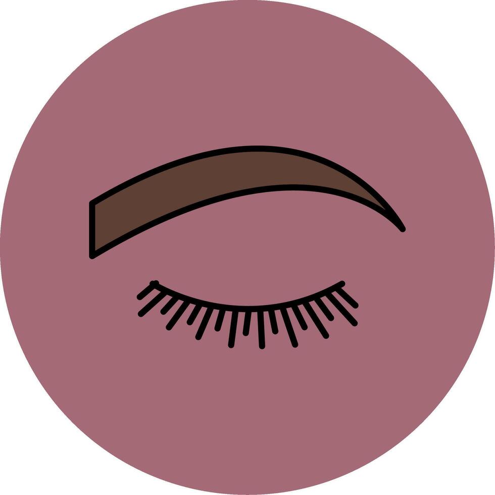 Eyebrow Line Filled multicolour Circle Icon vector