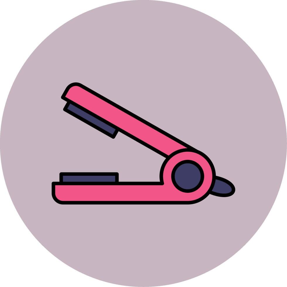 Hair Straightener Line Filled multicolour Circle Icon vector