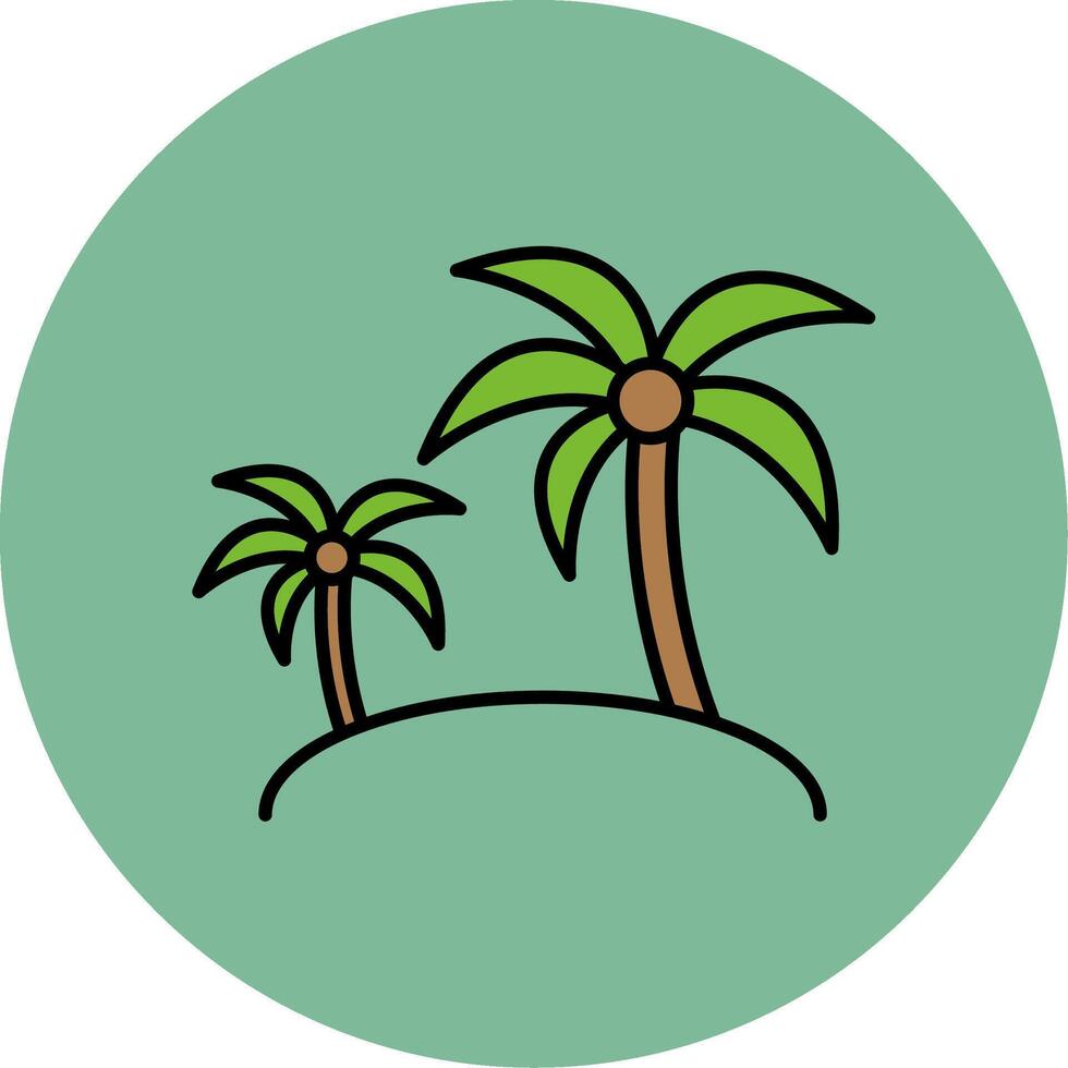 Island Line Filled multicolour Circle Icon vector