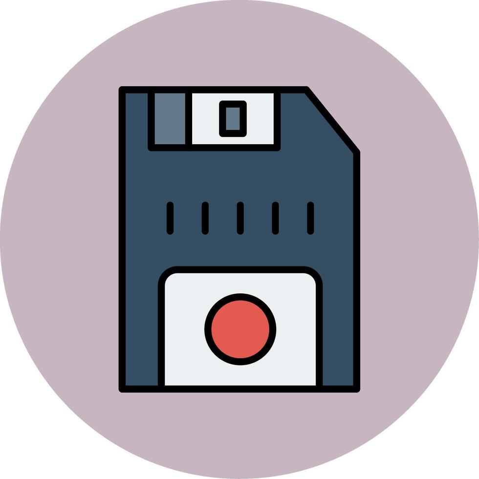 Floppy Disk Line Filled multicolour Circle Icon vector