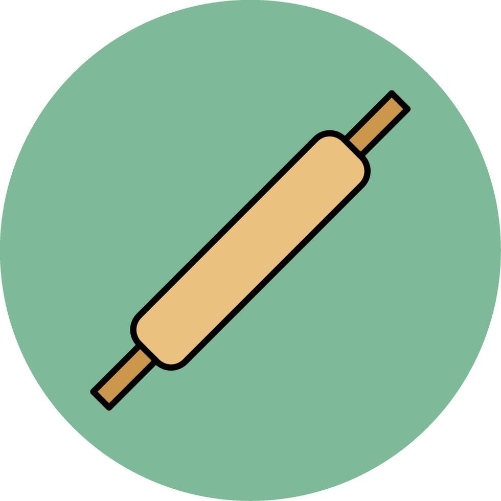 Rolling Pins Line Filled multicolour Circle Icon vector