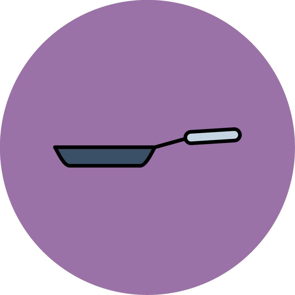 Frying Pan Line Filled multicolour Circle Icon vector