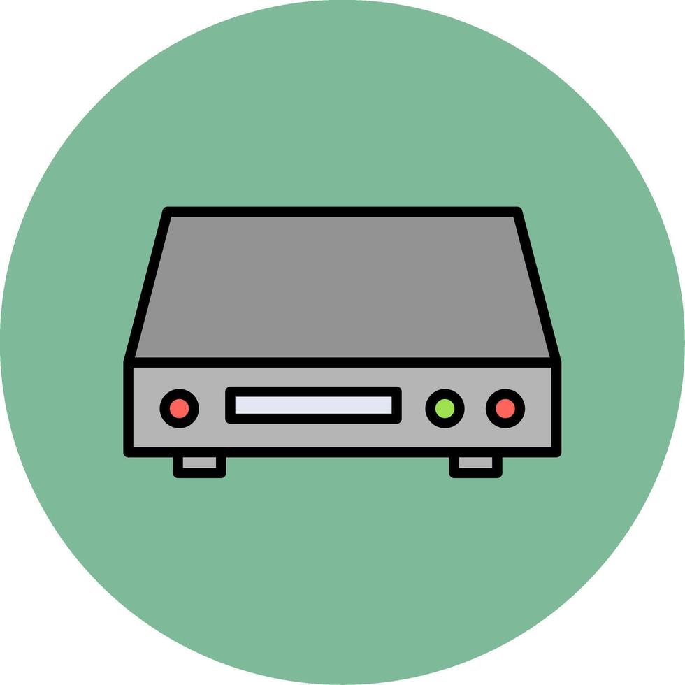 Dvd Player Line Filled multicolour Circle Icon vector