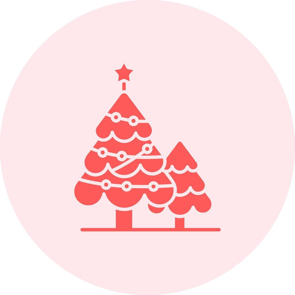 Navidad árbol sólido dúo melodía icono vector