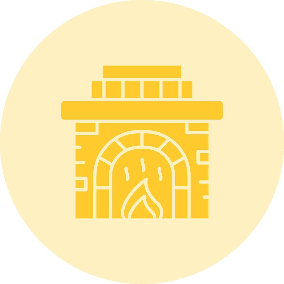 Fireplace Solid duo tune Icon vector