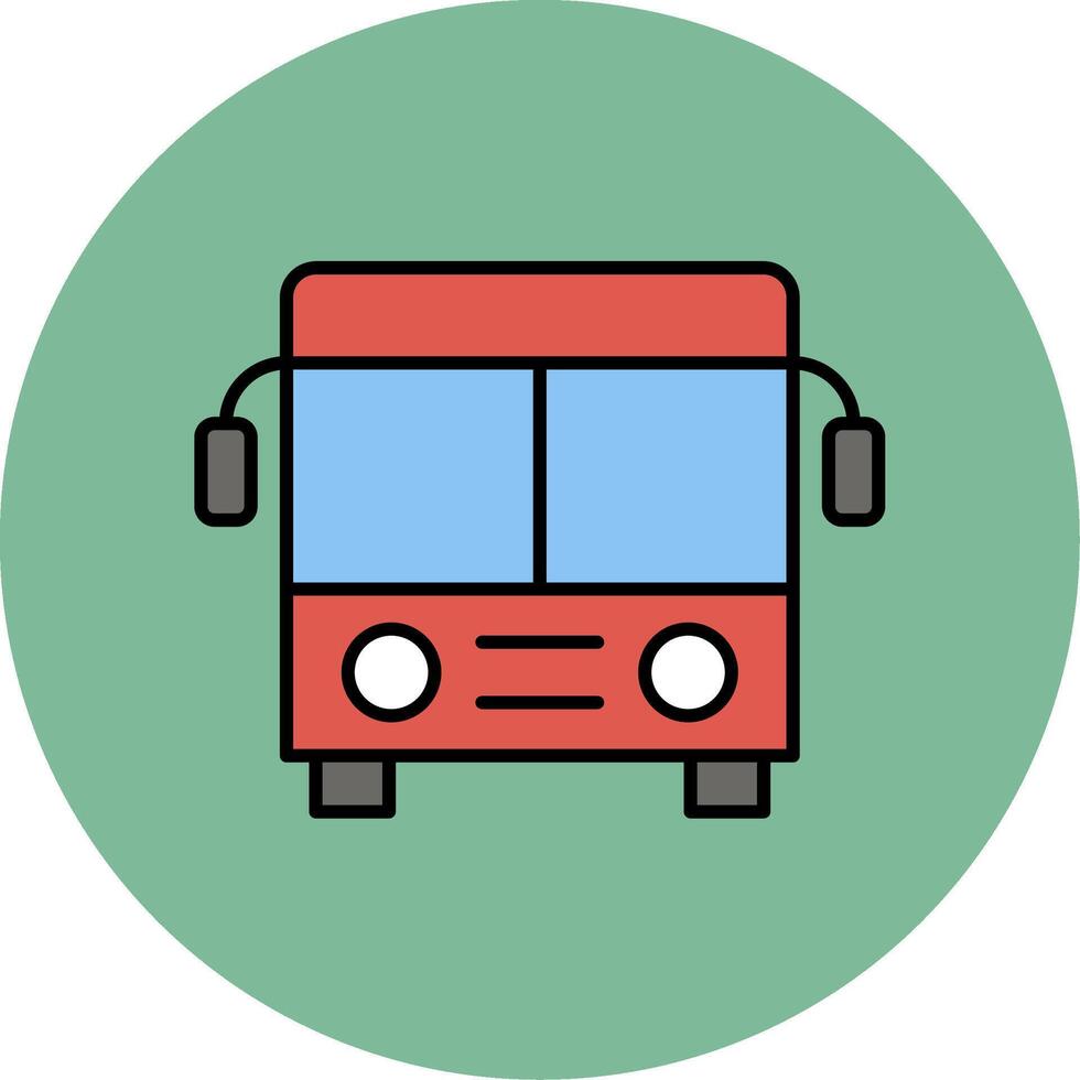 autobús línea lleno multicolor circulo icono vector