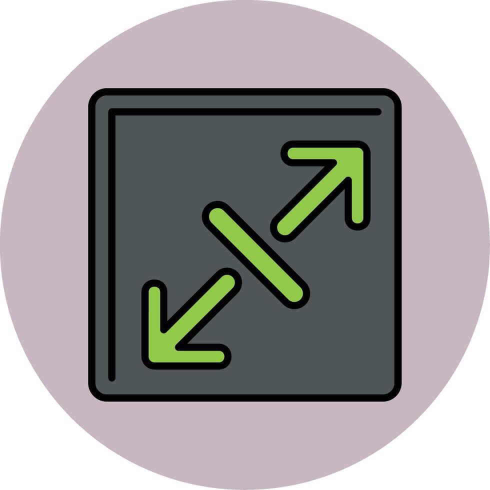Expand Line Filled multicolour Circle Icon vector