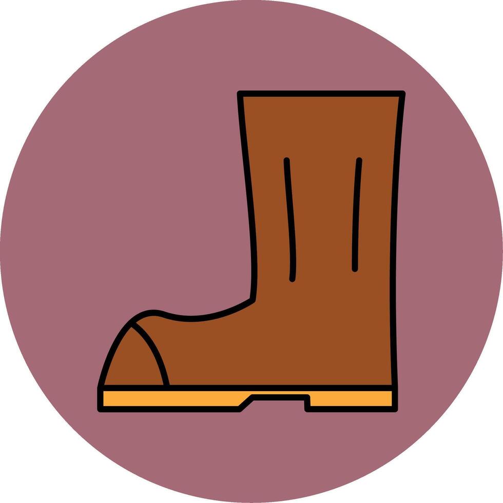 Boot Line Filled multicolour Circle Icon vector