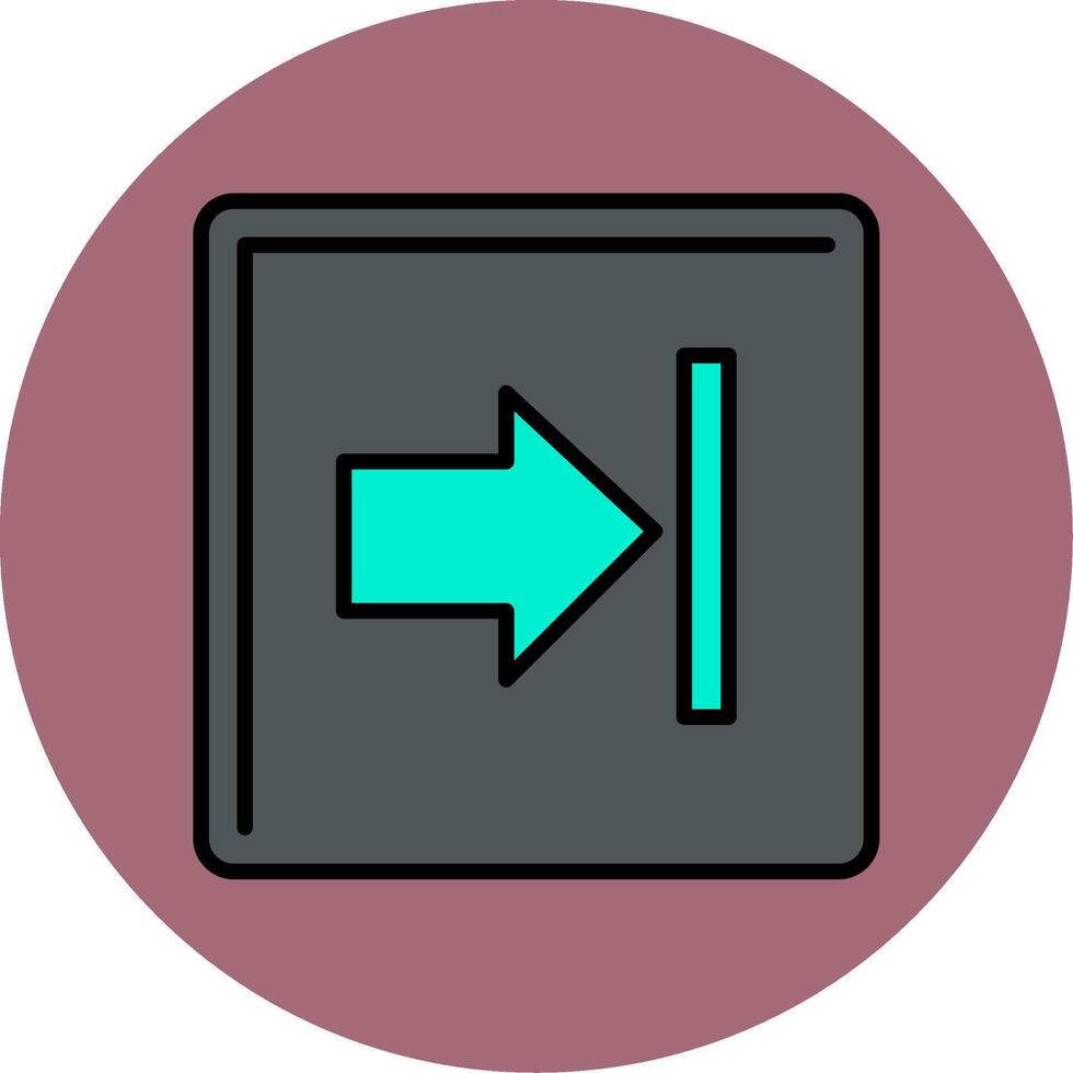 Right Arrow Line Filled multicolour Circle Icon vector