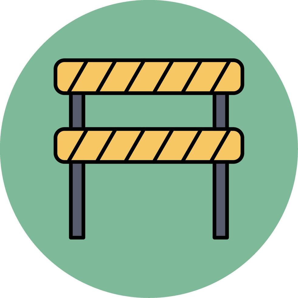 Road Block Line Filled multicolour Circle Icon vector