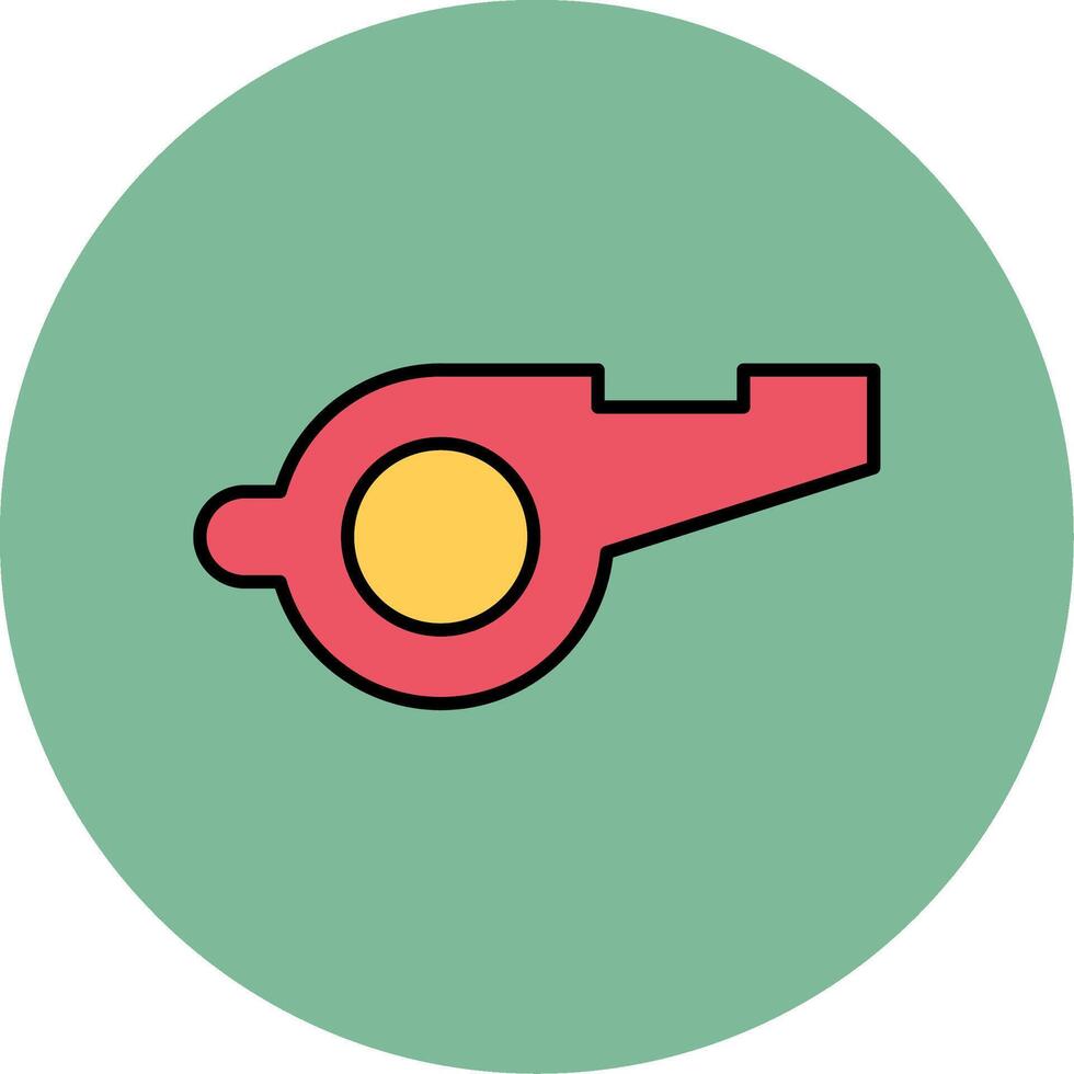 Whistle Line Filled multicolour Circle Icon vector