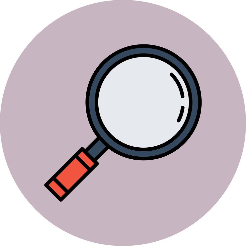 Magnifying Glass Line Filled multicolour Circle Icon vector