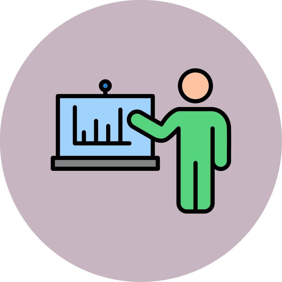 Presentation Line Filled multicolour Circle Icon vector