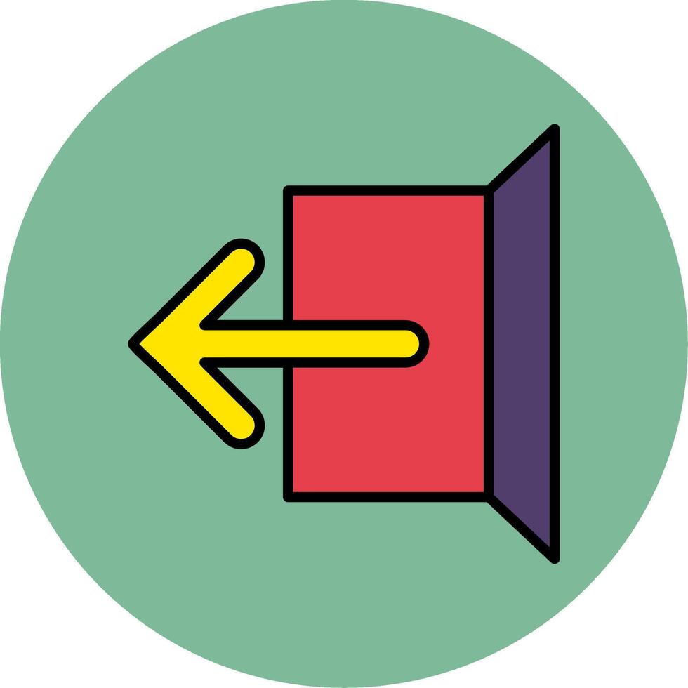 Logout Line Filled multicolour Circle Icon vector