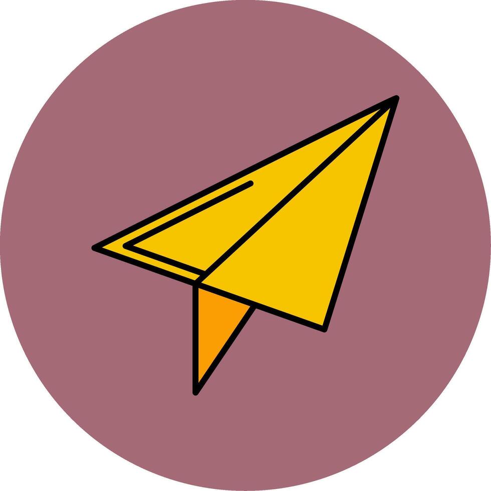 Paper Plane Line Filled multicolour Circle Icon vector