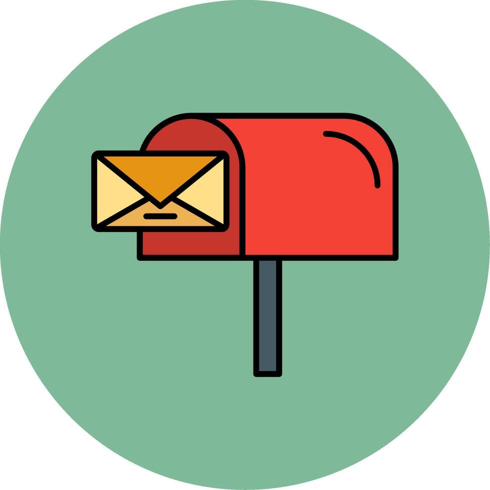 Mail Box Line Filled multicolour Circle Icon vector