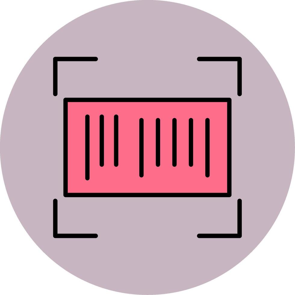 Barcode Line Filled multicolour Circle Icon vector