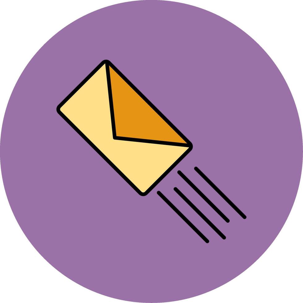 Express Mail Line Filled multicolour Circle Icon vector