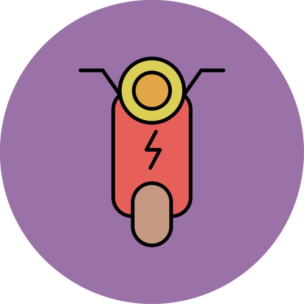 Scooter Line Filled multicolour Circle Icon vector