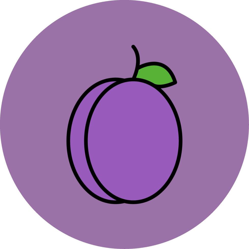 Plum Line Filled multicolour Circle Icon vector