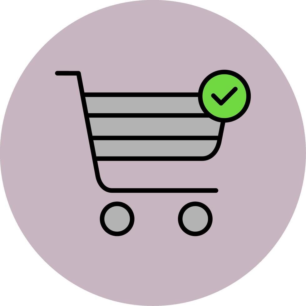 Checkout Line Filled multicolour Circle Icon vector