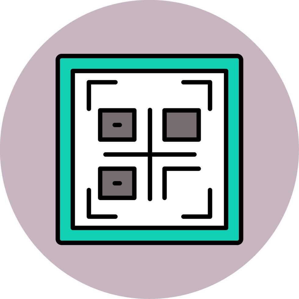 Qr Code Line Filled multicolour Circle Icon vector