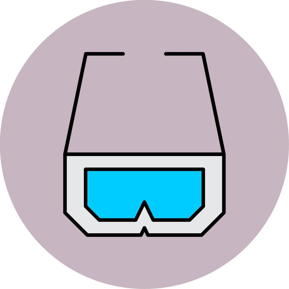 3d Glasses Line Filled multicolour Circle Icon vector