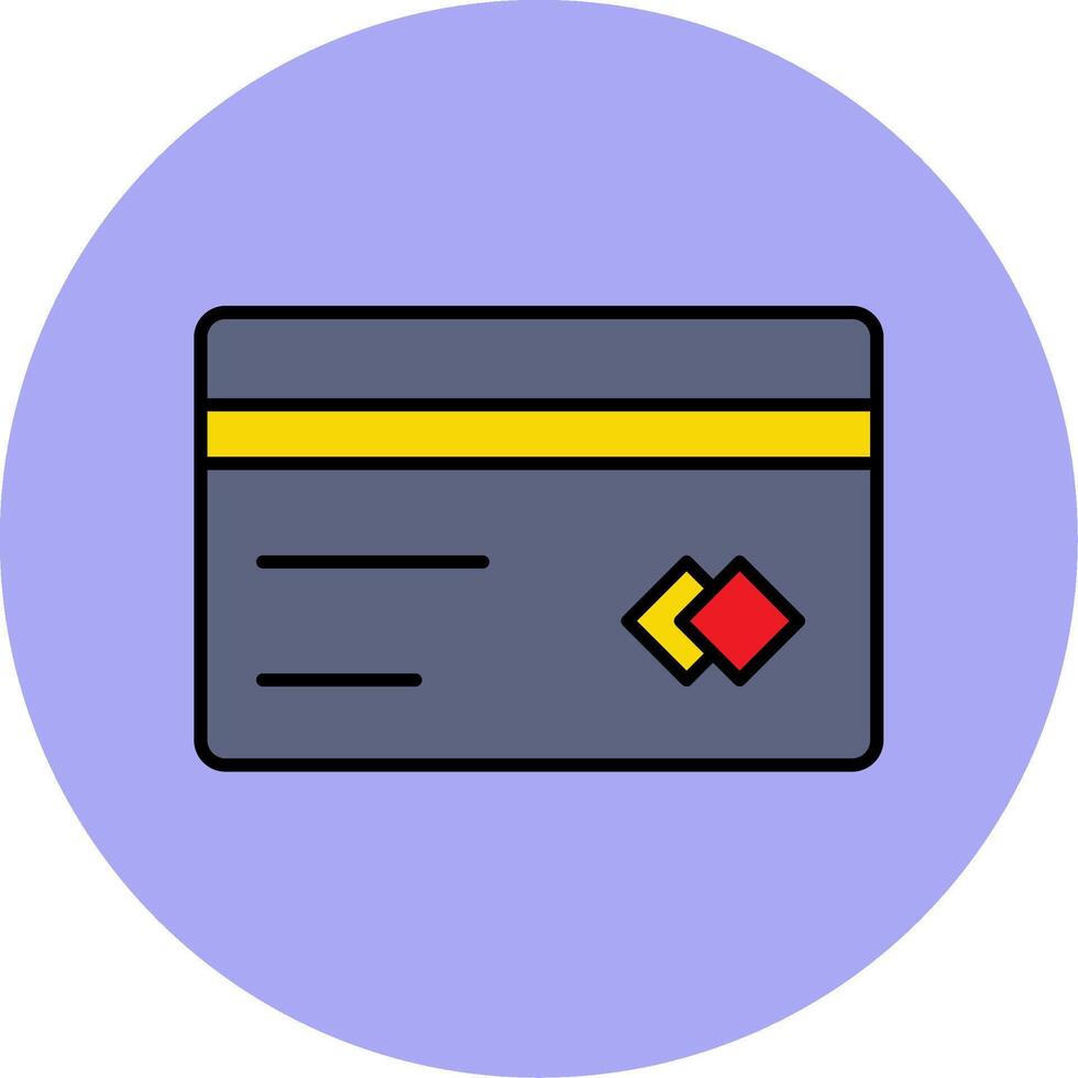 Card Line Filled multicolour Circle Icon vector