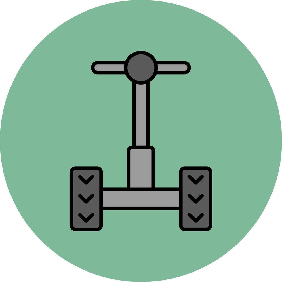 Segway Line Filled multicolour Circle Icon vector