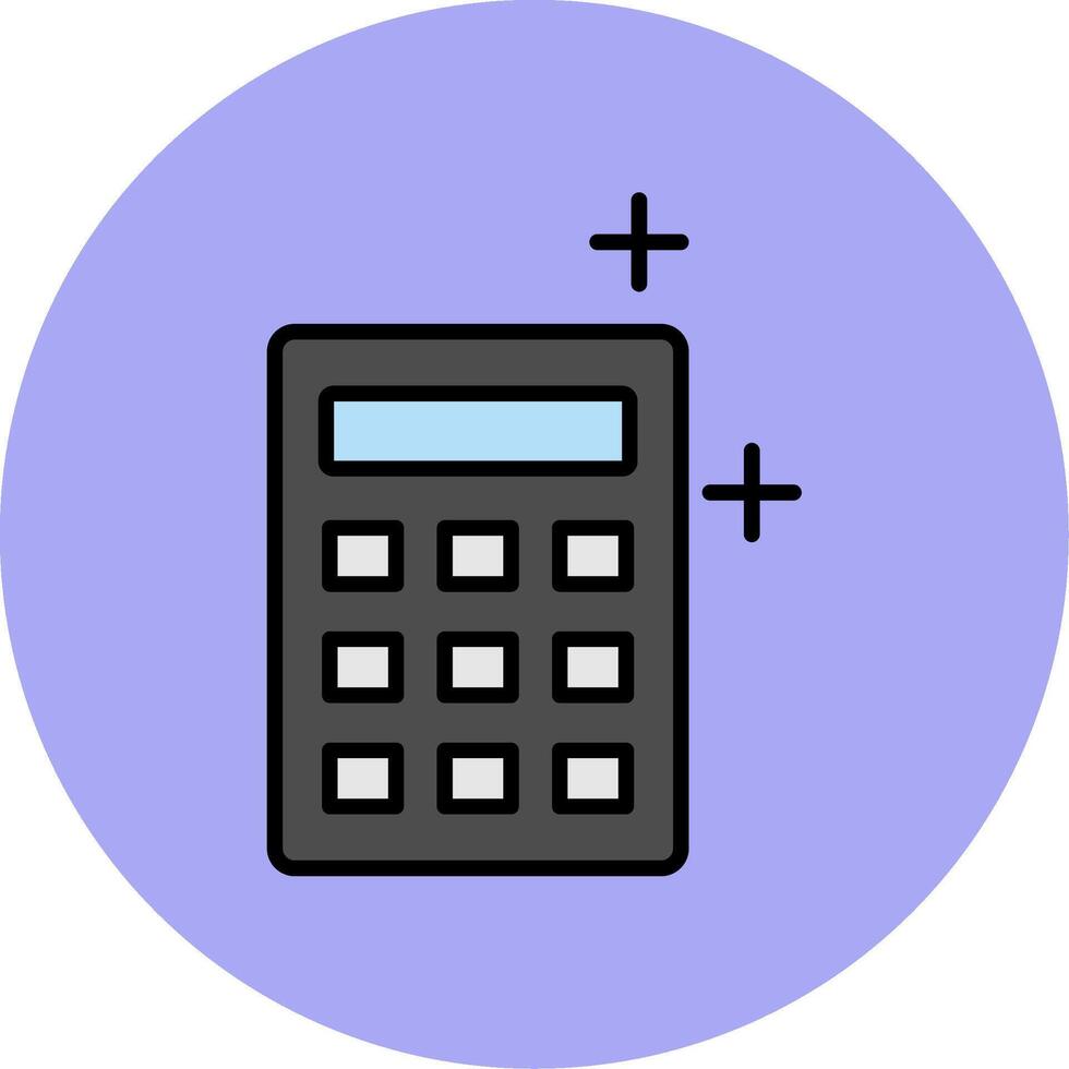 Calculator Line Filled multicolour Circle Icon vector
