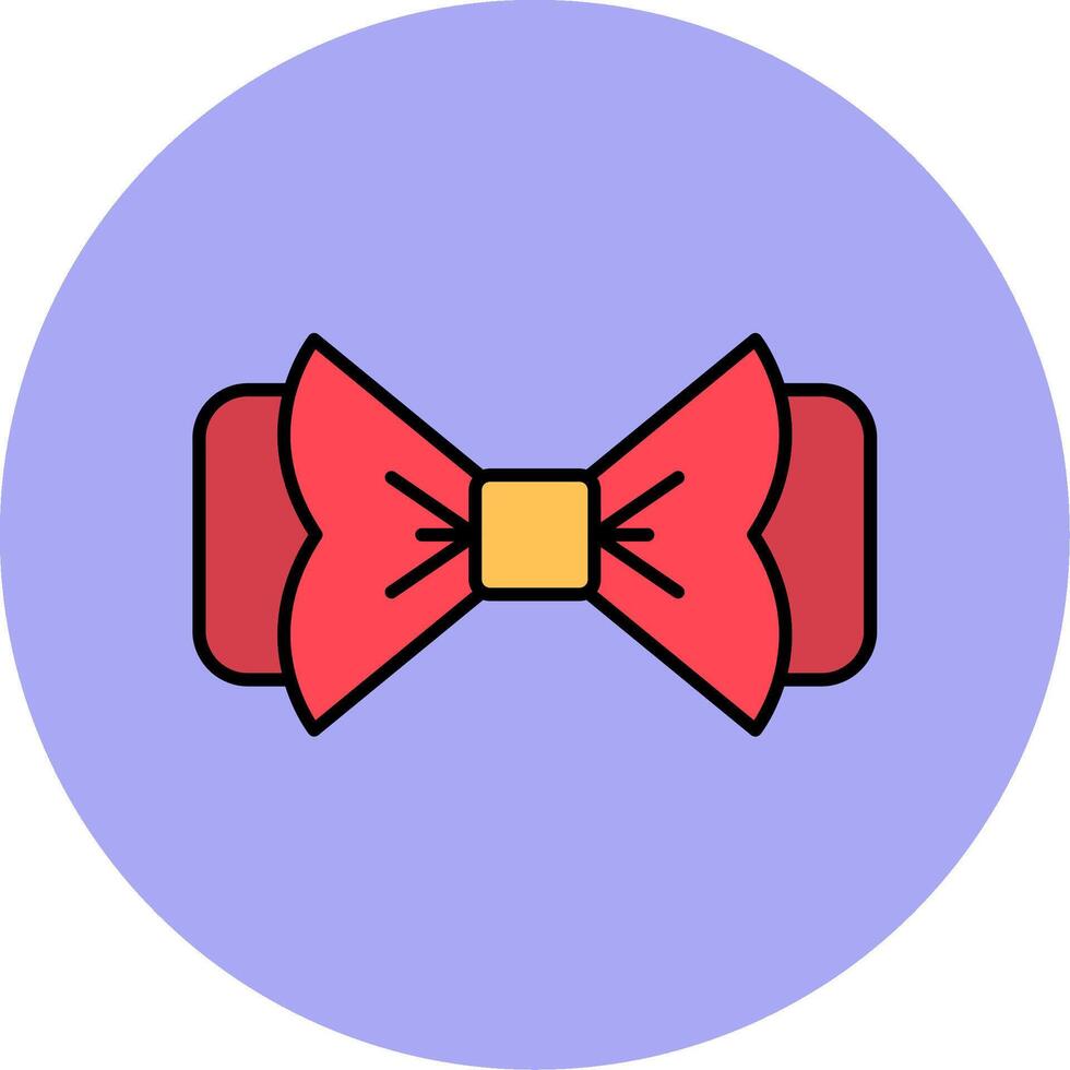 Bow Tie Line Filled multicolour Circle Icon vector