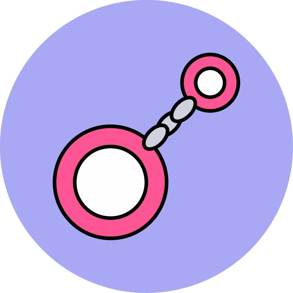 Key Chain Line Filled multicolour Circle Icon vector