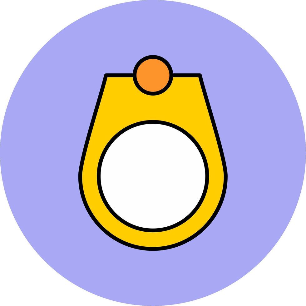 Mens Ring Line Filled multicolour Circle Icon vector